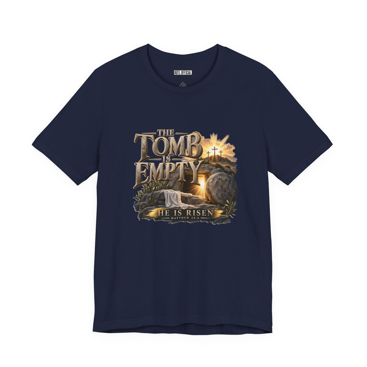 The Tomb Is Empty — Matthew 28:6 Christian T-shirt