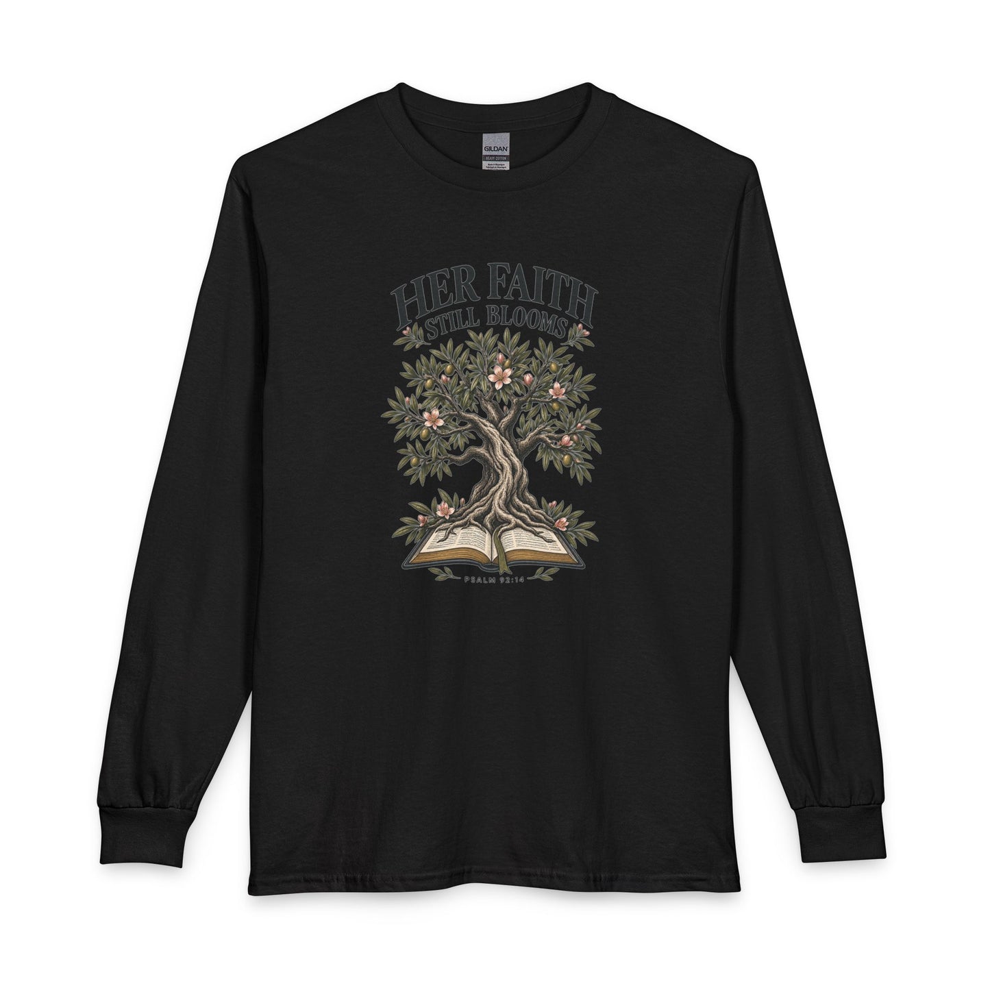 Her Faith Still Blooms Christian Long Sleeve Shirt
