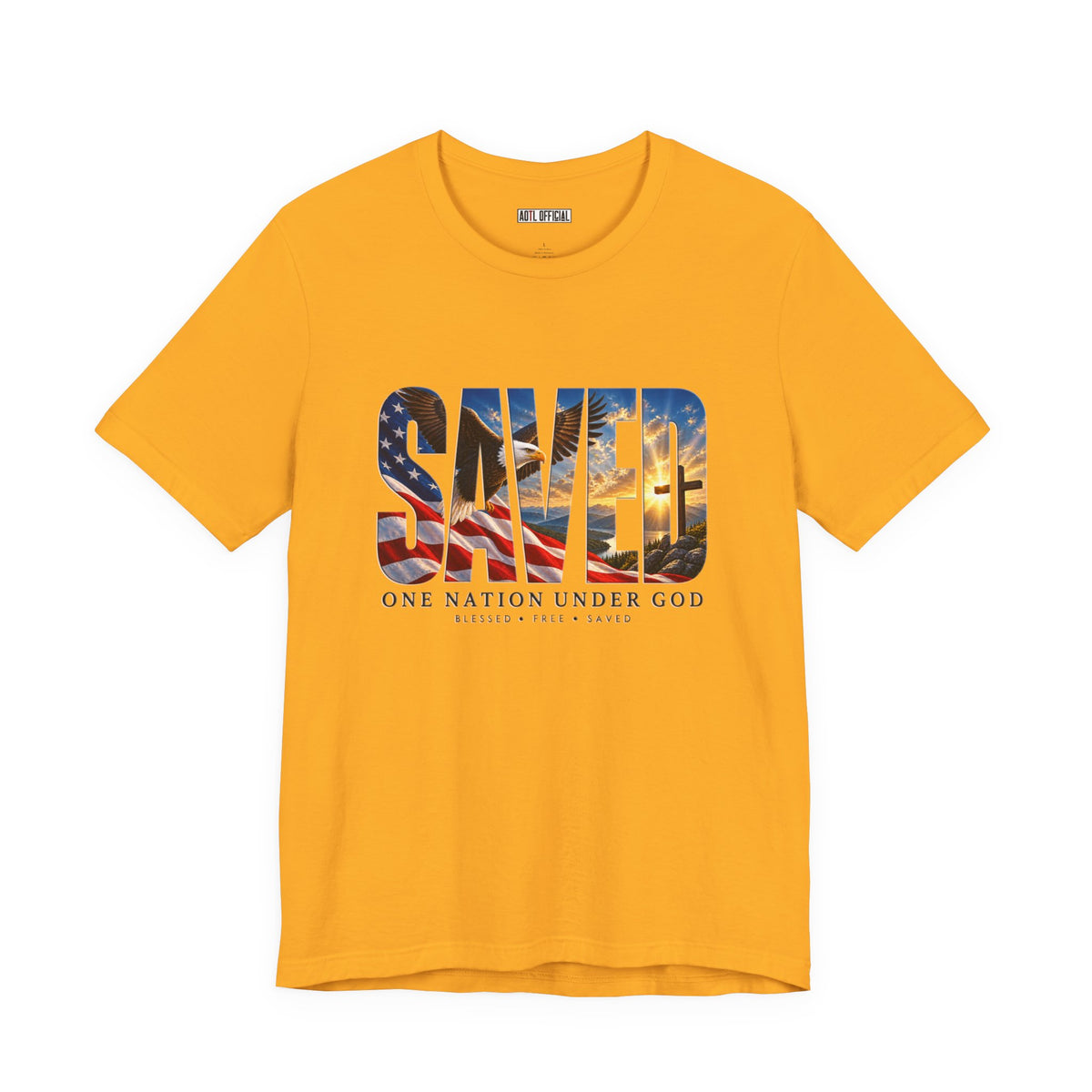 Saved-One Nation Under God Christian T-shirt
