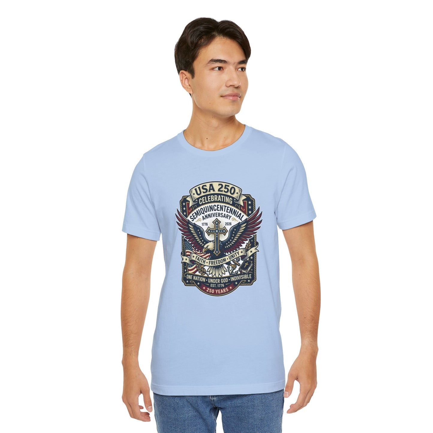 250 year Anniversary One Nation Under God Classic Unisex Short Sleeve Tee