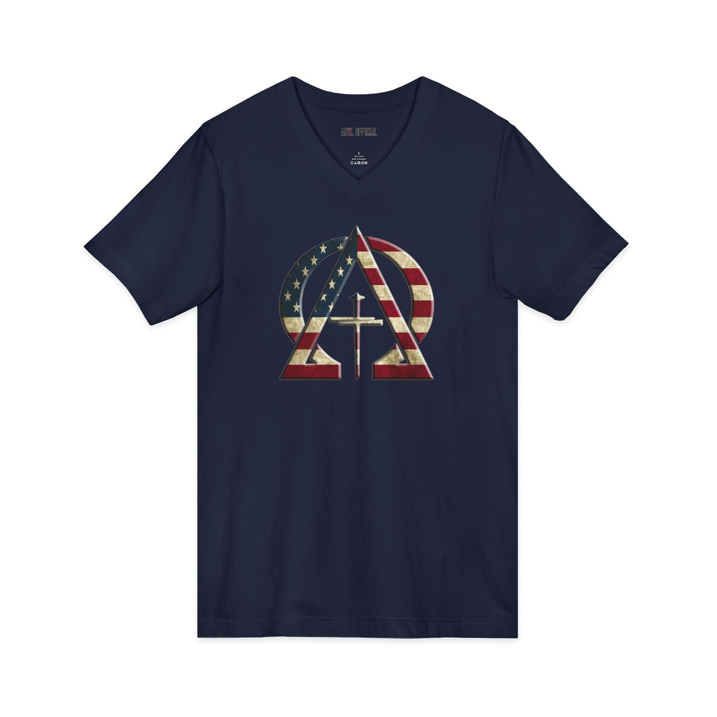 Alpha & Omega Vintage USA  V-Neck Tee