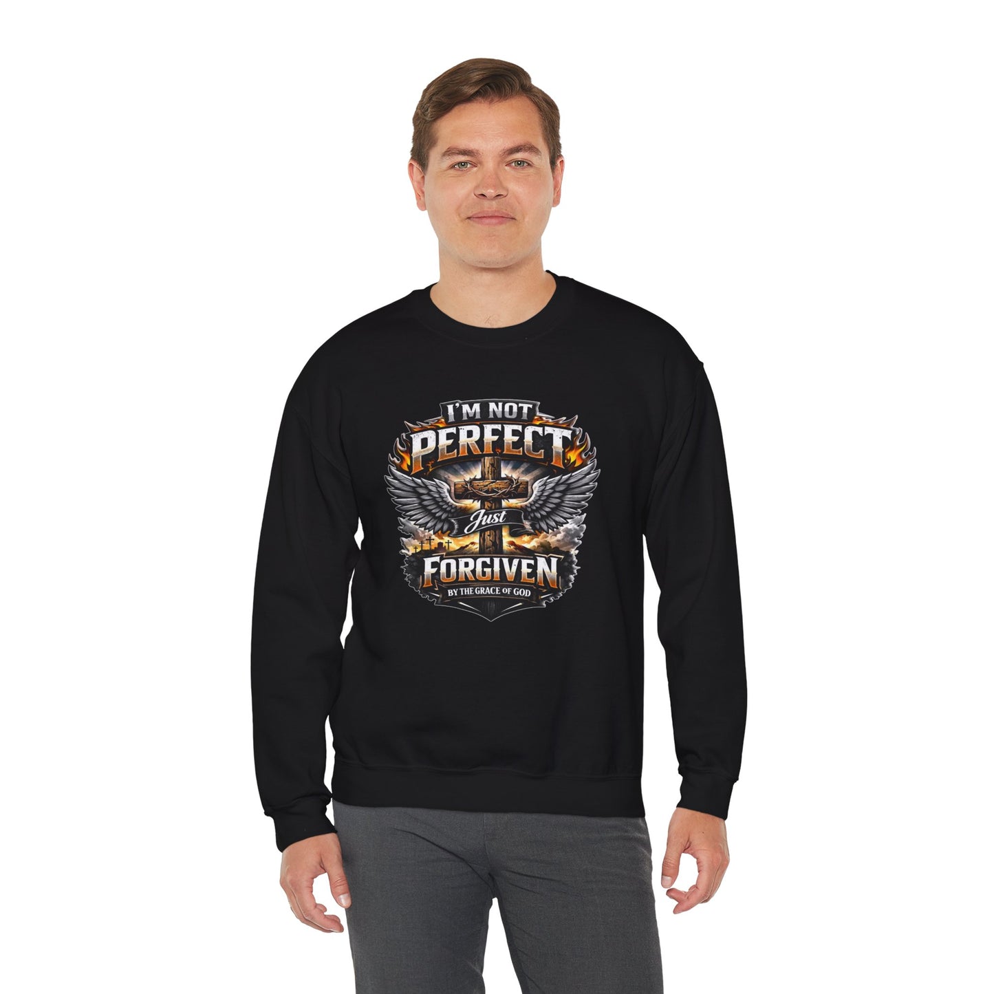 I'm Not Perfect, Just Forgiven Unisex Heavy Blend™ Crewneck Sweatshirt