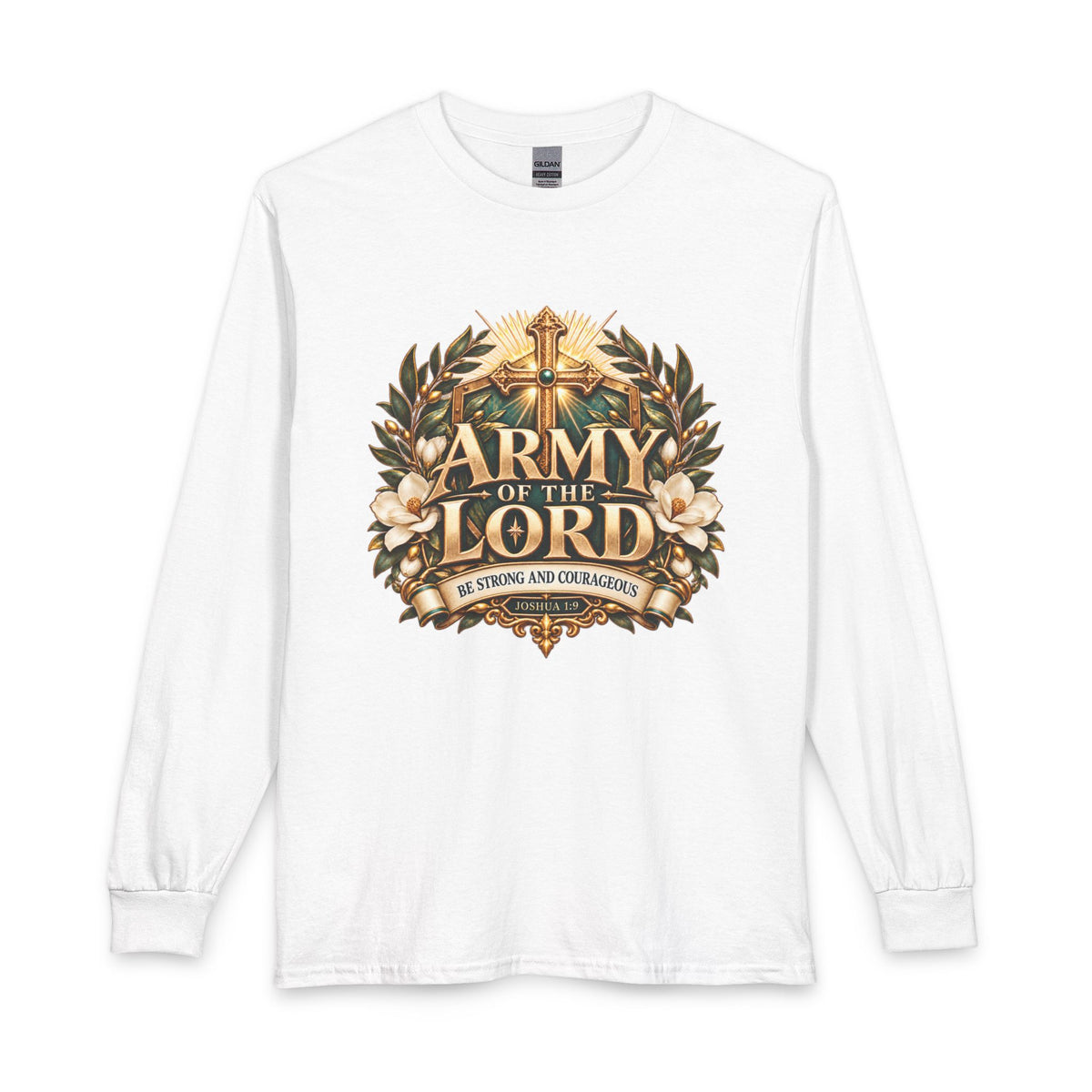 Strong and Courageous Christian Shirt, Inspired by Joshua 1:9,  reminds you to step forward with courage, trusting that God is with you wherever you go.