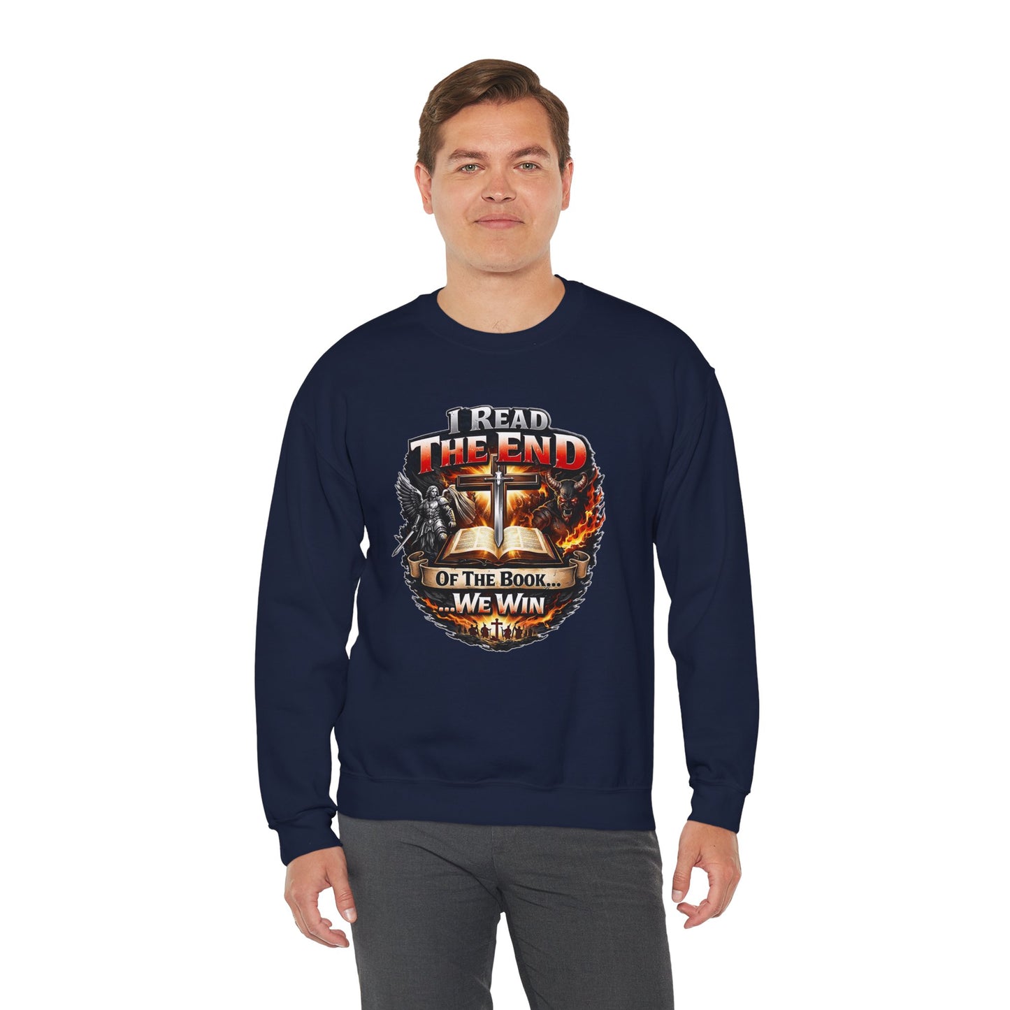 I Read the End of the Book, We Win Heavy Blend™ Crewneck Sweatshirt
