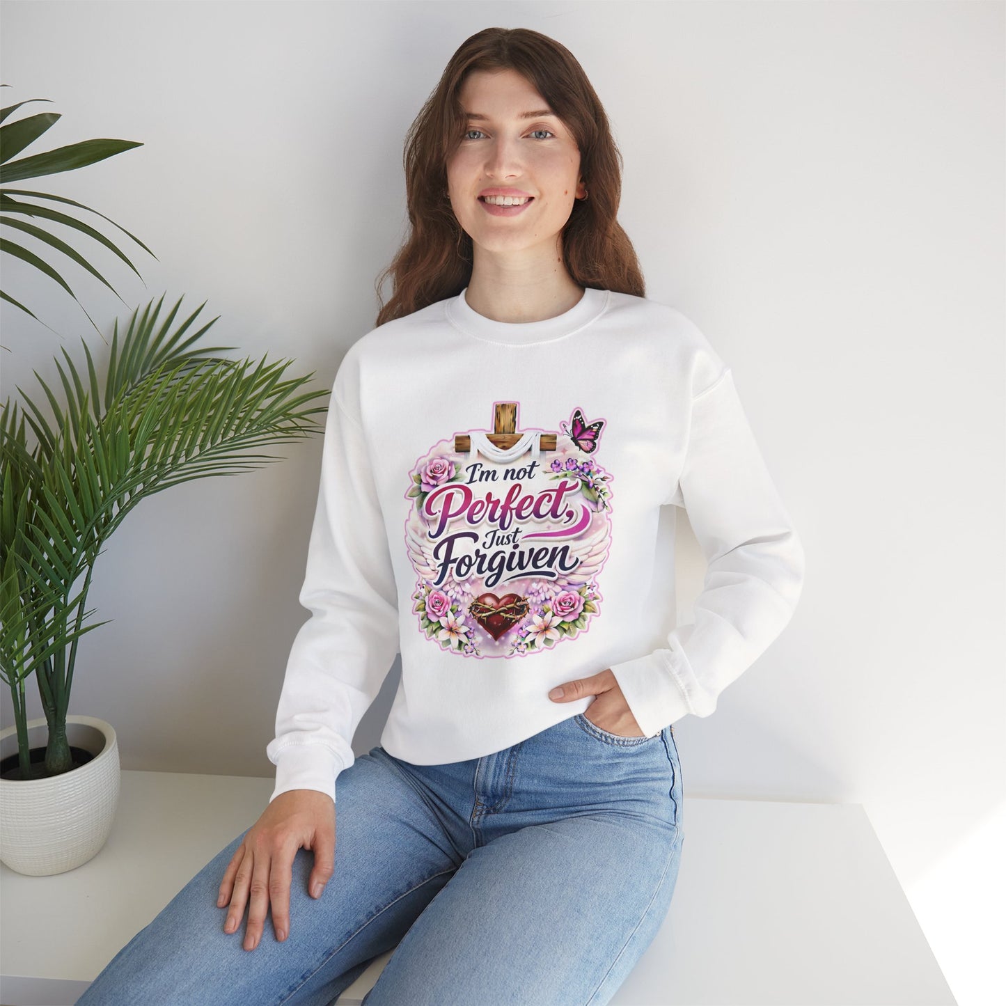 I'm Not Perfect, Just Forviven Nature Edition Unisex Heavy Blend™ Crewneck Sweatshirt