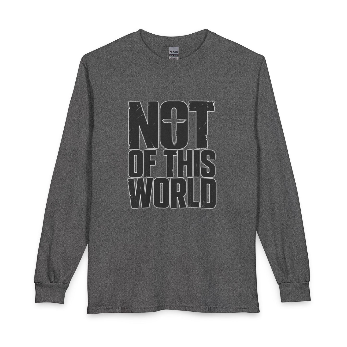 Not Of This World Black Text Christian Long Sleeve Shirt