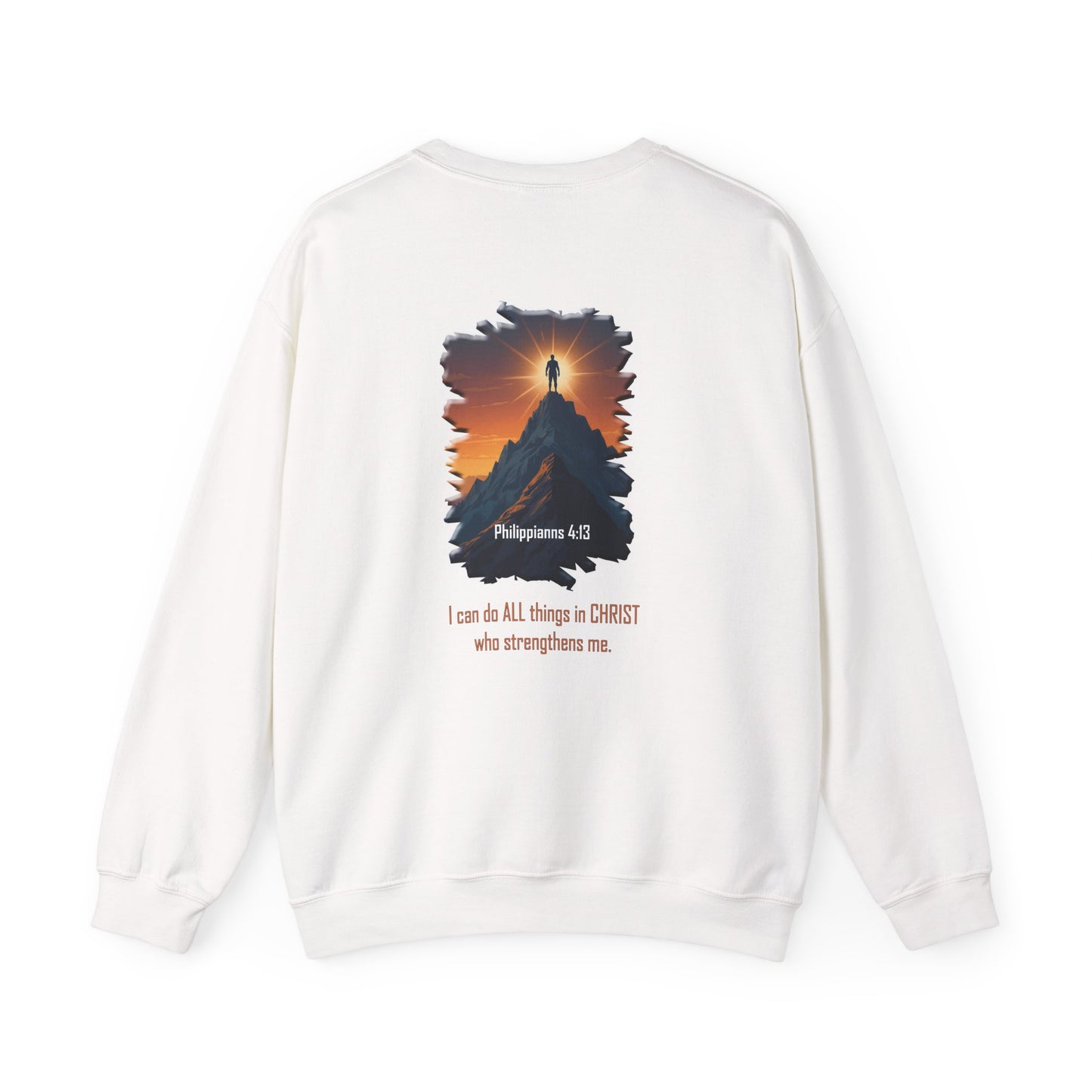 Declaring Your Destiny Blue & Gold Logo/ Philippians 4:13 Unisex Heavy Blend™ Crewneck Sweatshirt
