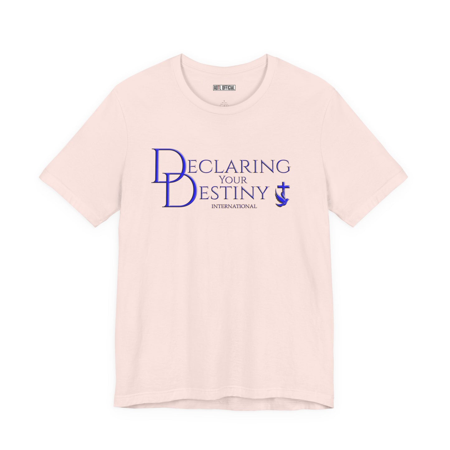 Declaring Your Destiny Blue & Gold logo/ Alpha & Omega Jesus Walking On Water t-shirt