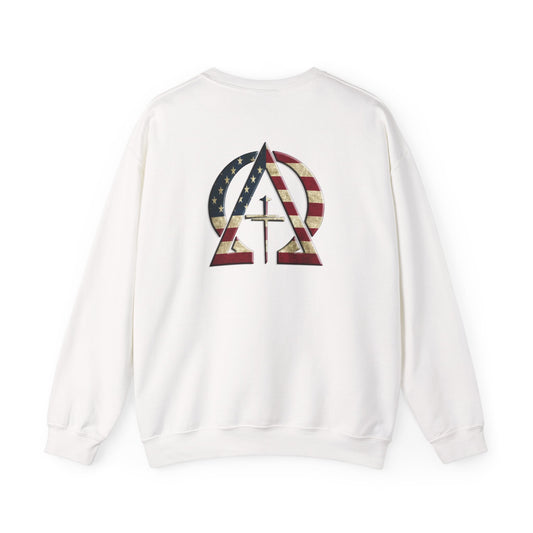 Declaring Your Destiny USA Logo/Alpha & Omega USA Unisex Heavy Blend™ Crewneck Sweatshirt