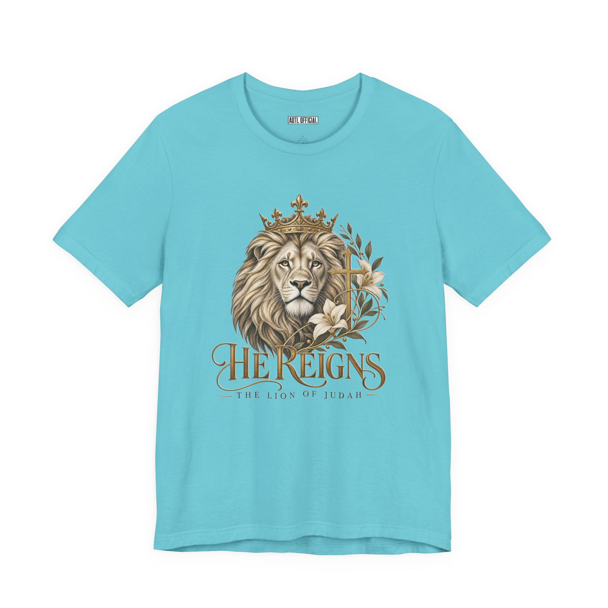 Lion of Judah — He Reigns Christian T-shirt