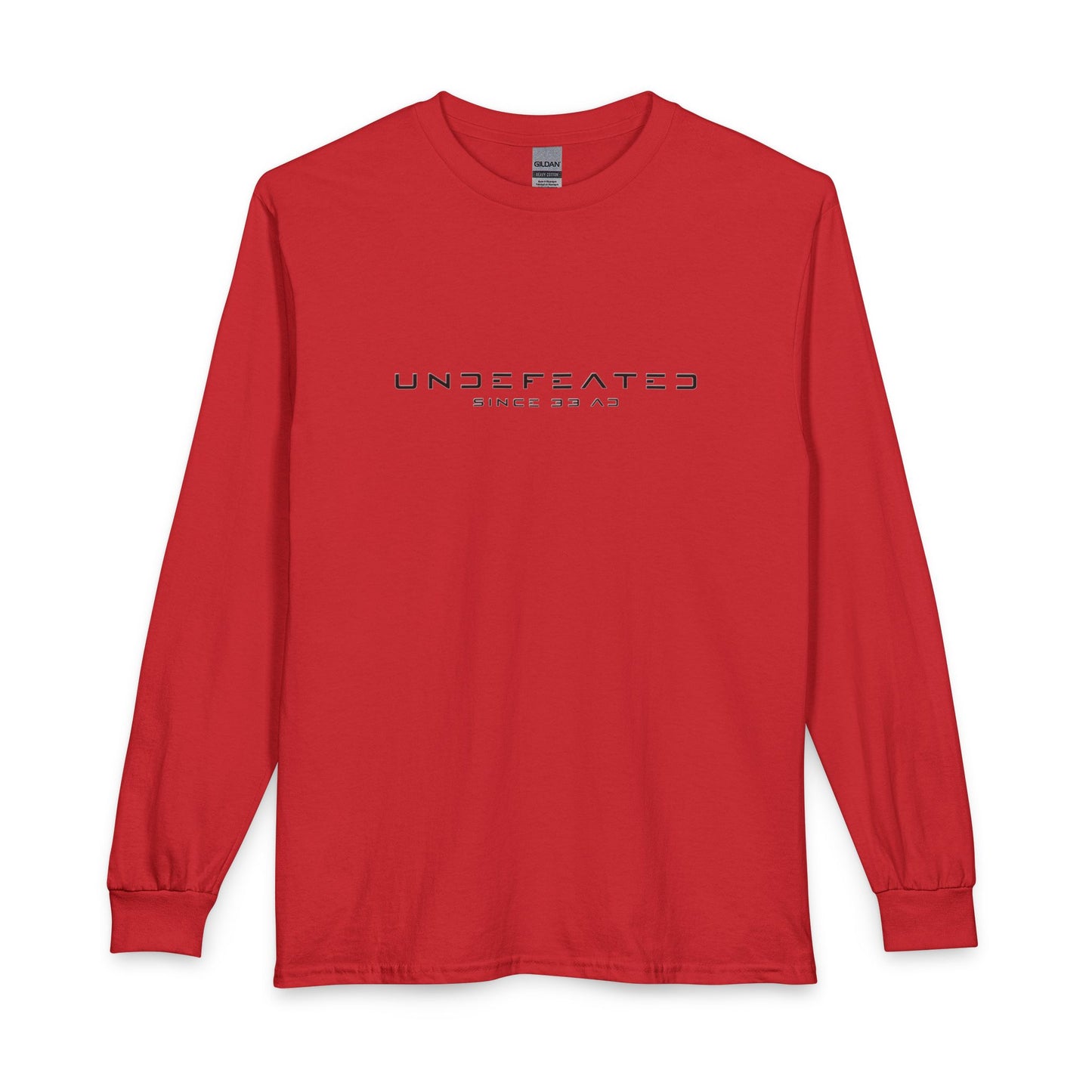 Undefeated Since 33 AD Modern Script Christian Long Sleeve Shirt