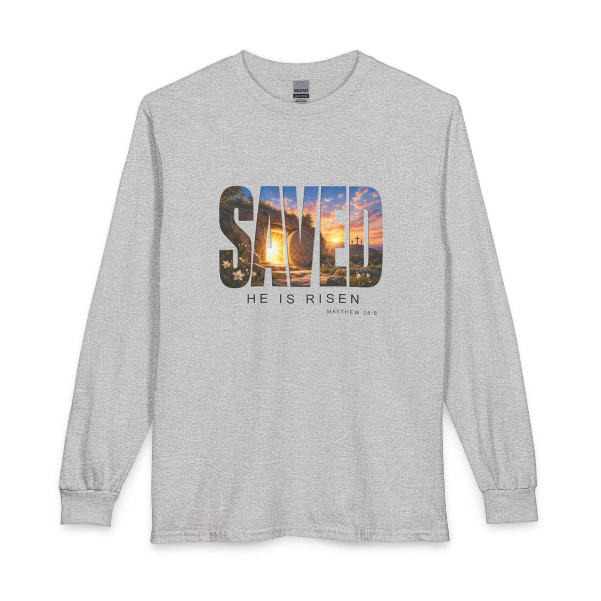 Saved-He Is Risen Christian Long Sleeve Shirt