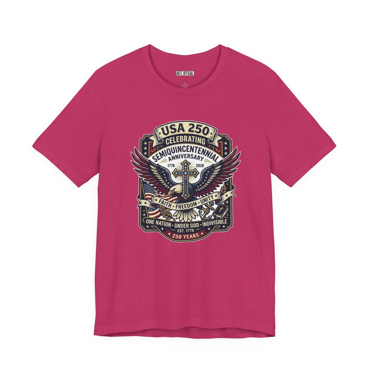 250 year Anniversary One Nation Under God Classic Unisex Short Sleeve Tee