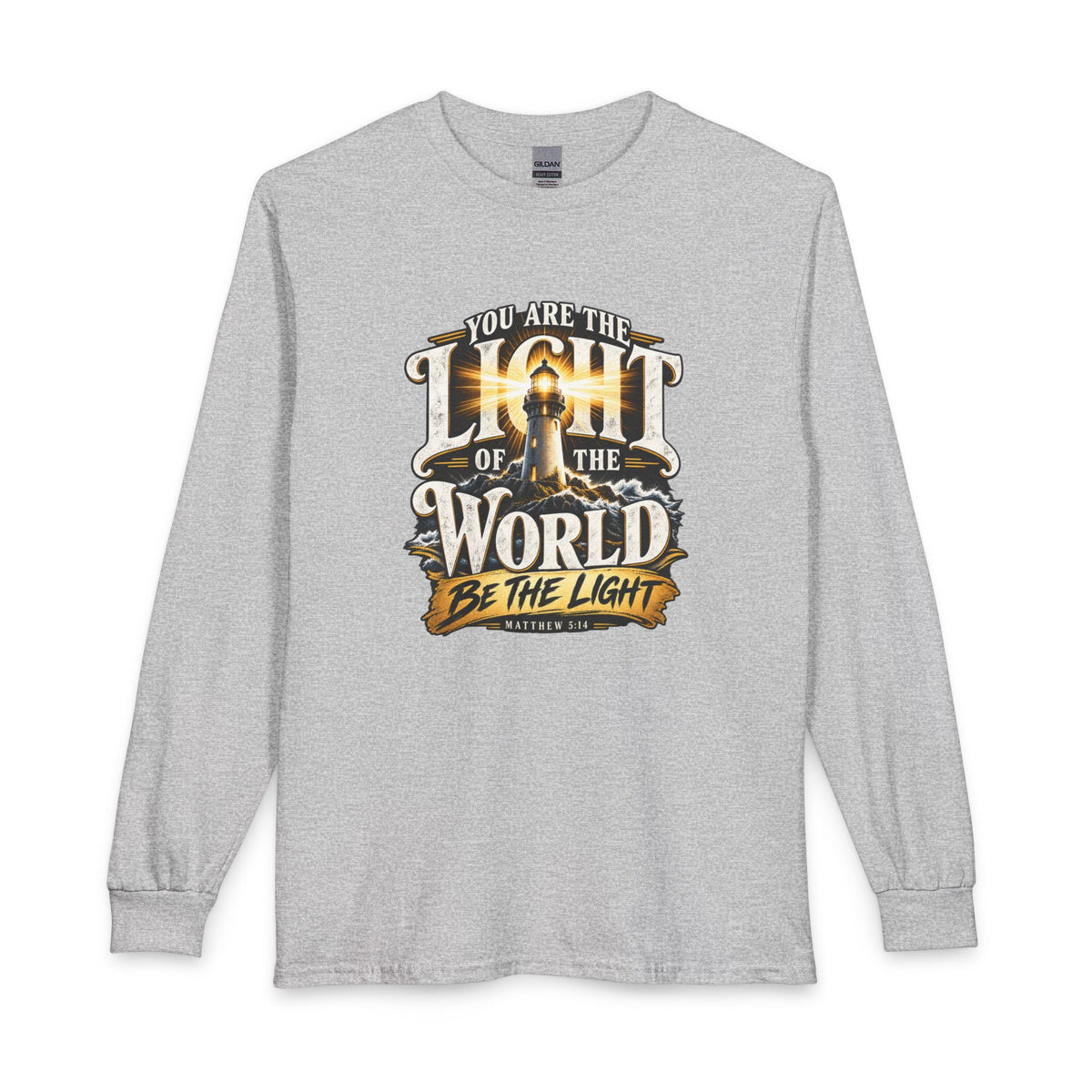 You Are the Light of the World – Matthew 5:14 Lighthouse Design Christian Long Sleeve Shirt