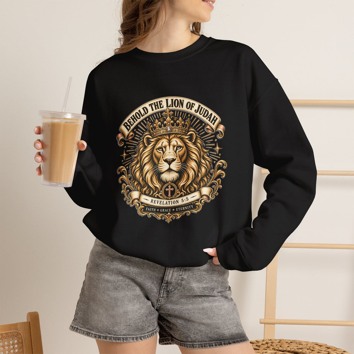 Behold the Lion of Judah — Revelation 5:5 Christian  Sweatshirt