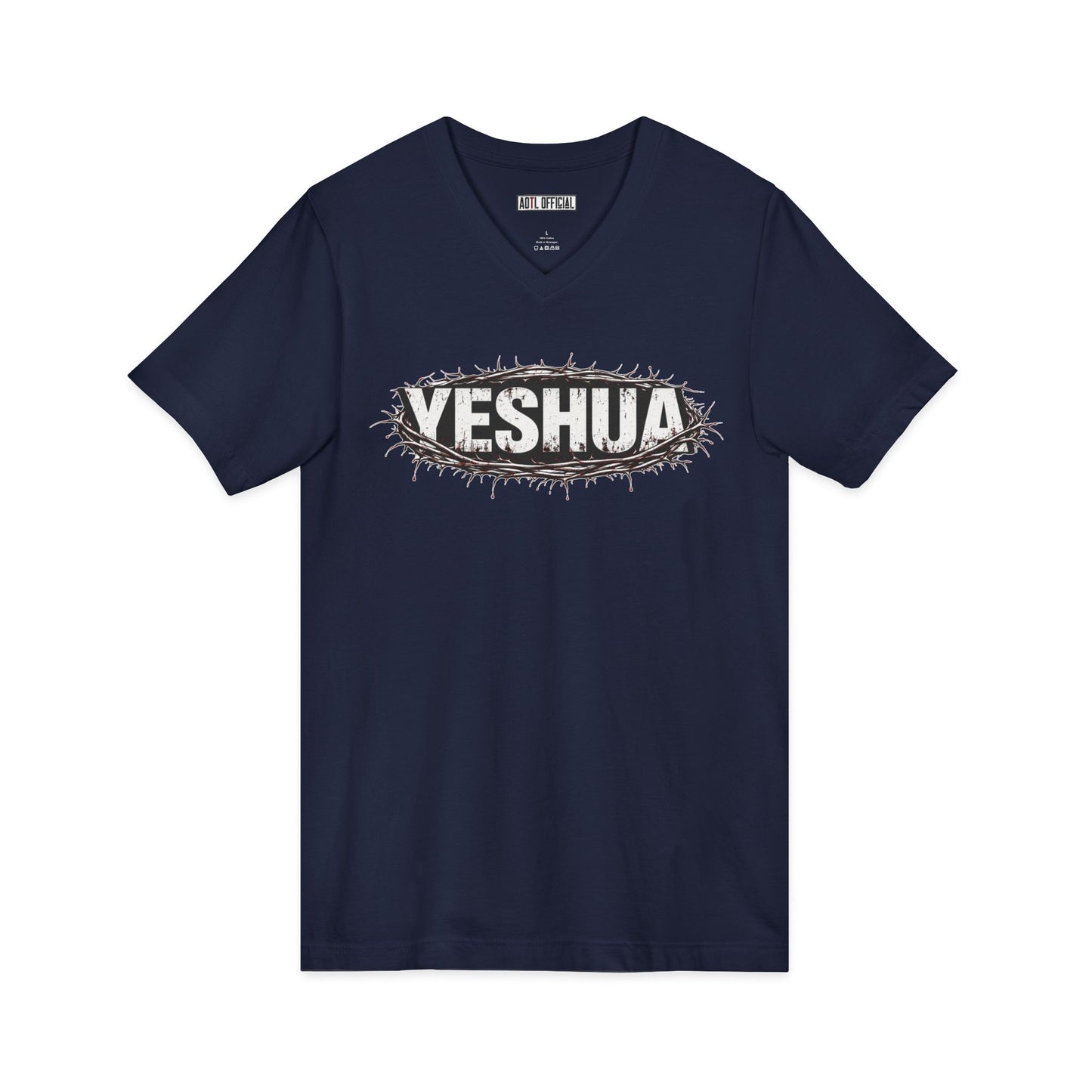 Yeshua Crown Of Thorns Christian V-Neck Tee