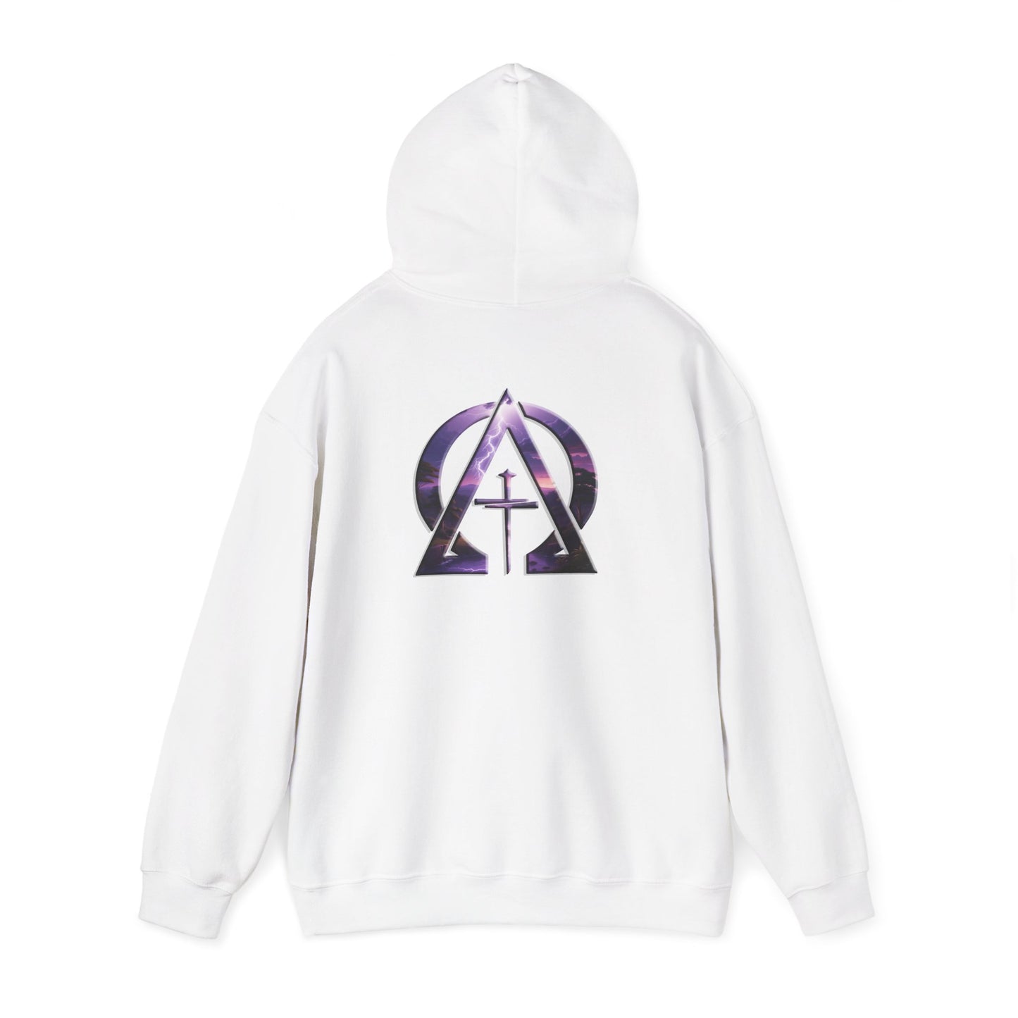 Declaring Your Destiny Purple-Teal logo/ Alpha 7 Omega Purple Lightning Unisex Heavy Blend™ Hooded Sweatshirt
