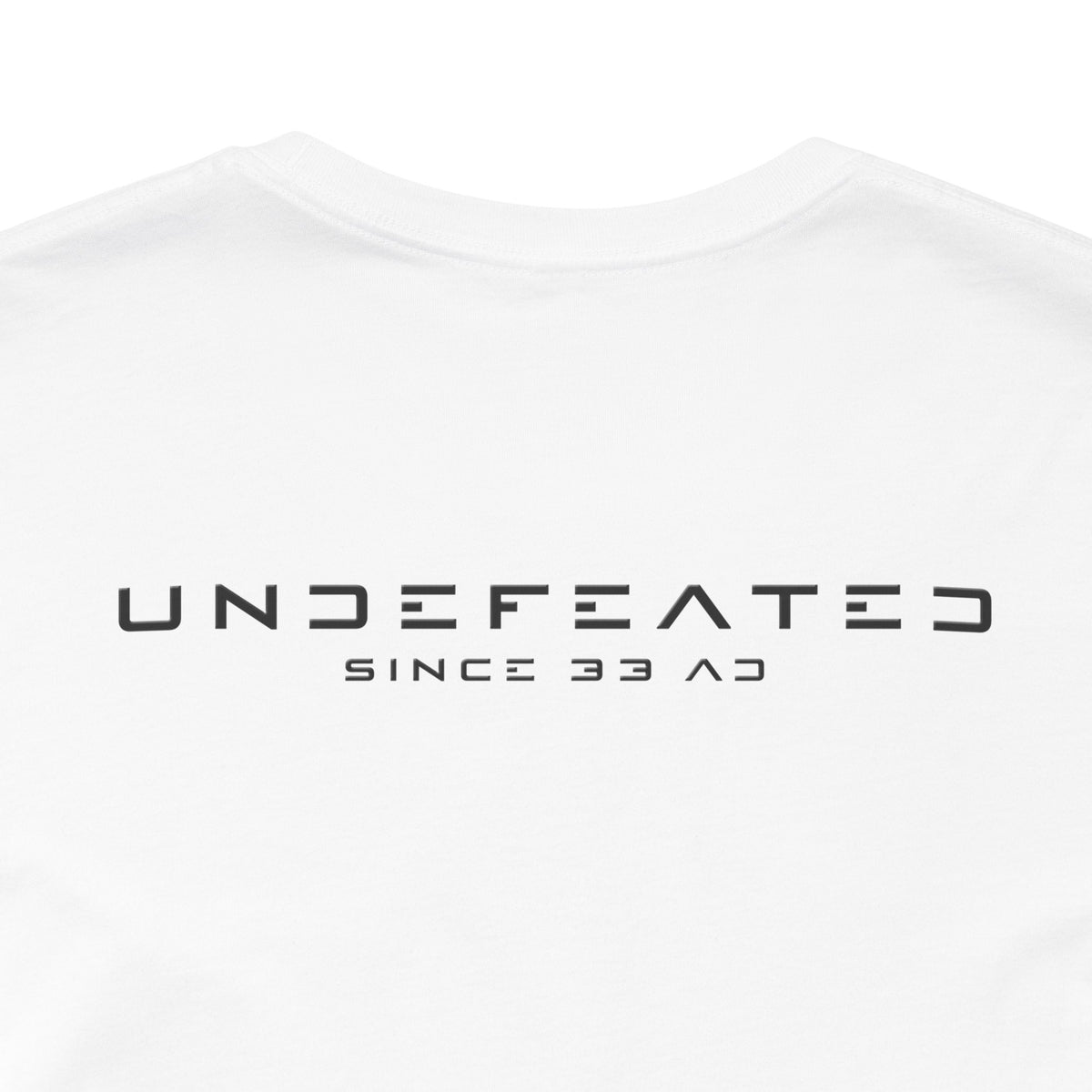 Team Jesus Modern Script, Undefeated Since 33 AD Unisex Short Sleeve Tee