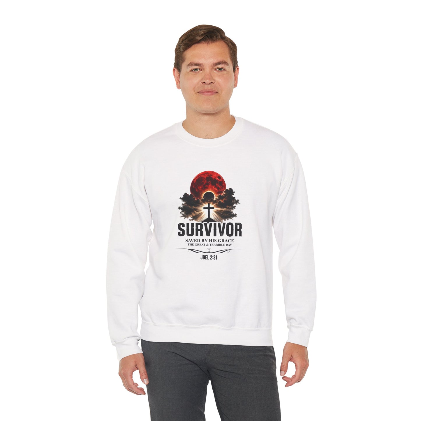 Survivor - Saved by His Grace (Joel 2:31) Christian Sweatshirt