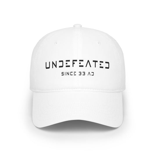 Undefeated Since 33 AD Modern Script Christian baseball cap faith-inspired design
