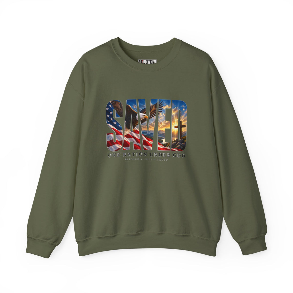 Saved-One Nation Under God Christian Sweatshirt