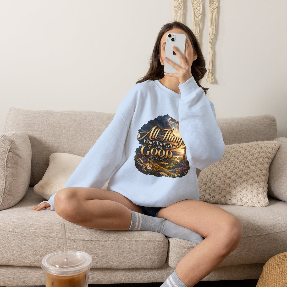 All Things Work Together for Good – Romans 8:28 Christian Sweatshirt