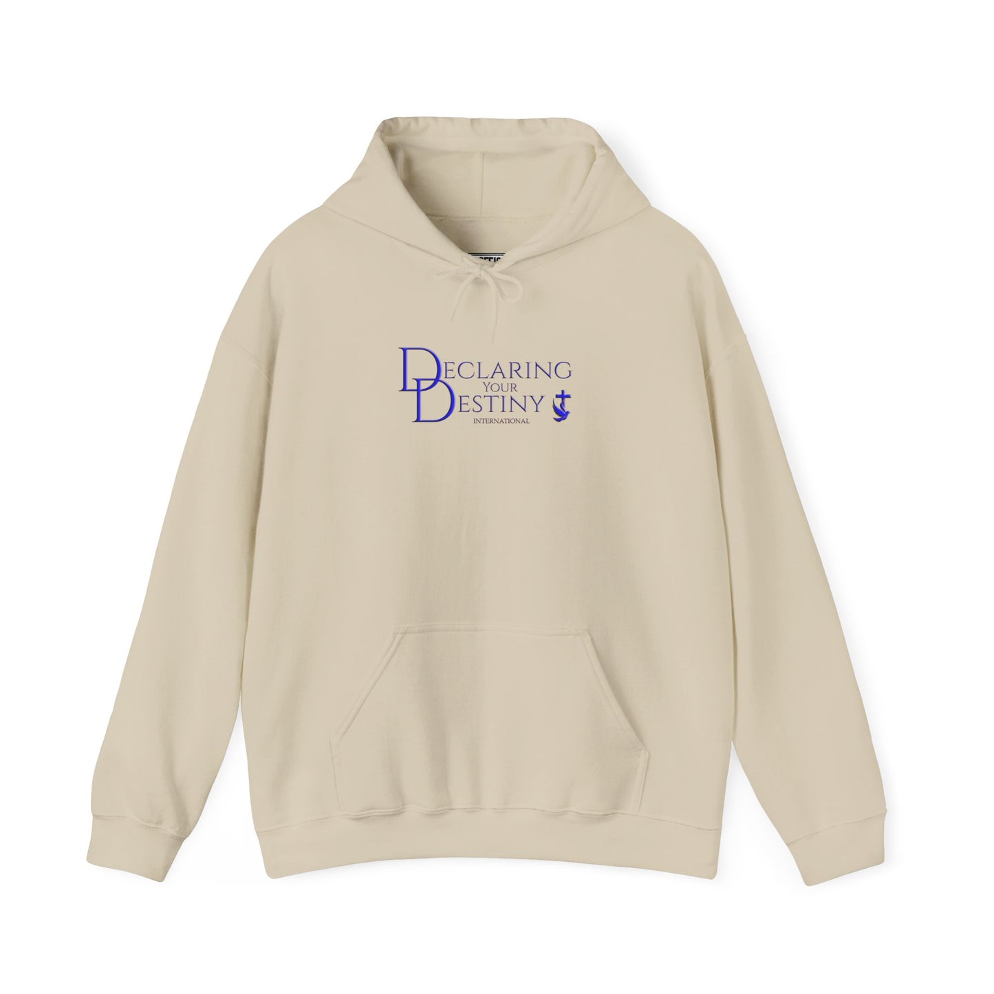 Declaring Your Destiny Blue & Gold logo/ Alpha & Omega Jesu Walking On Water Unisex Heavy Blend™ Hooded Sweatshirt