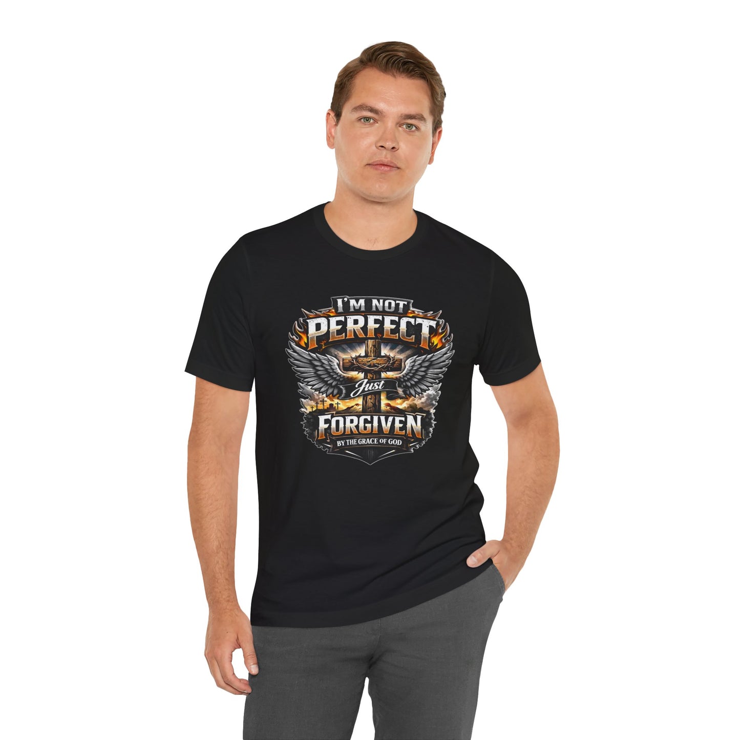 I'm Not Perfect, Just Forgiven  Unisex Short Sleeve Tee