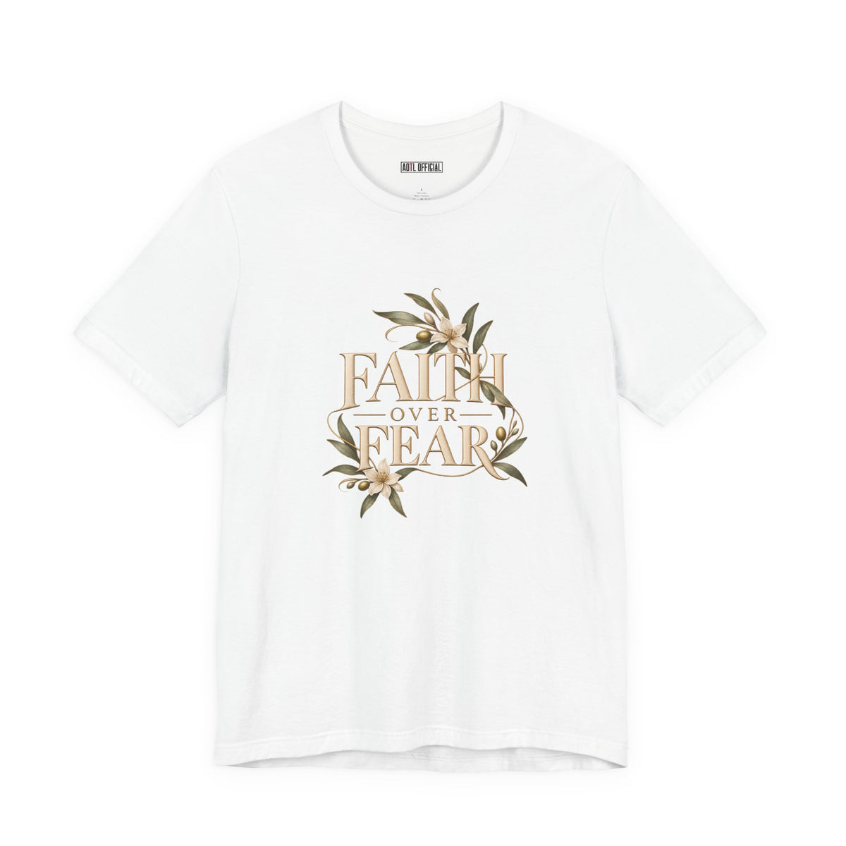 Shop the Faith Over Fear Christian T-shirt, A graceful declaration for anyone choosing faith in the face of uncertainty.
