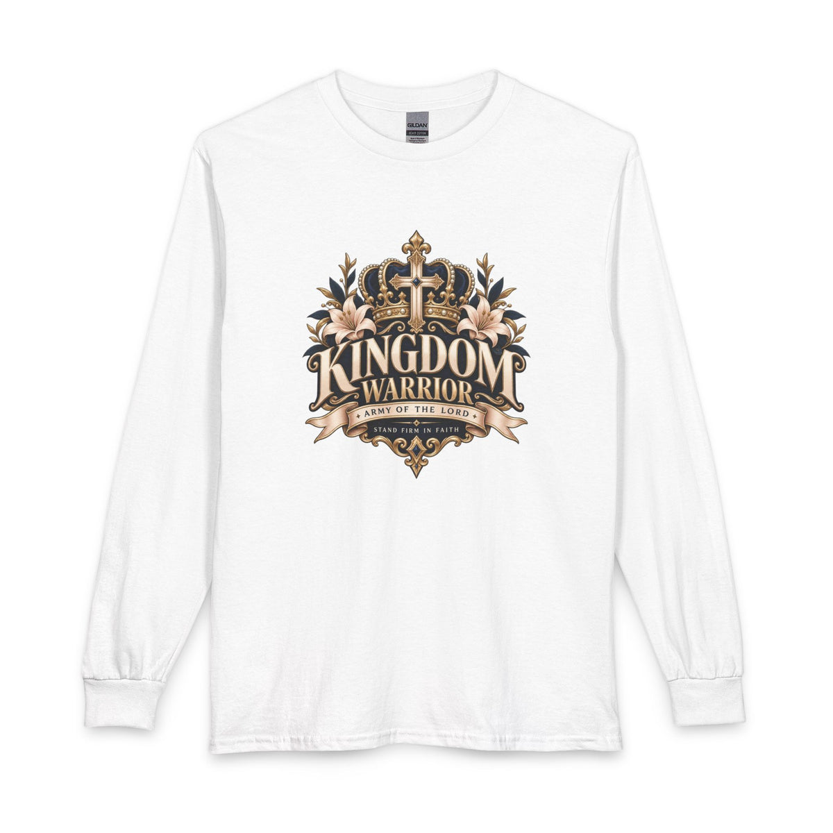 Kingdom Warrior — Army of the Lord Christian Long Sleeve Shirt. Created for believers who stand firm in their faith. 