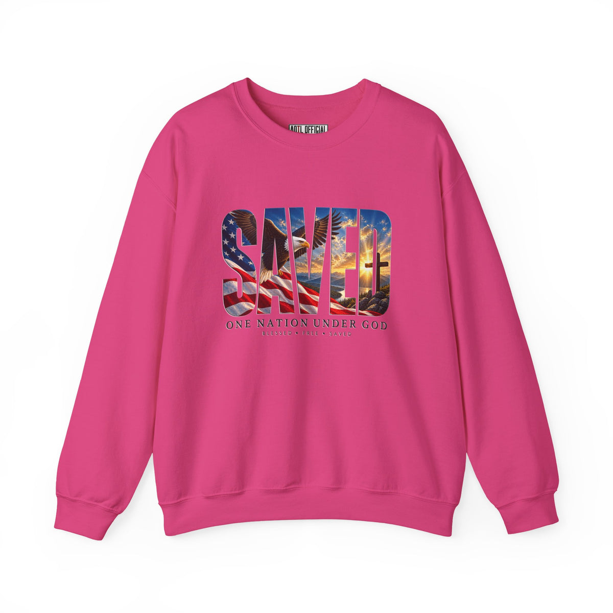 Saved-One Nation Under God Christian Sweatshirt
