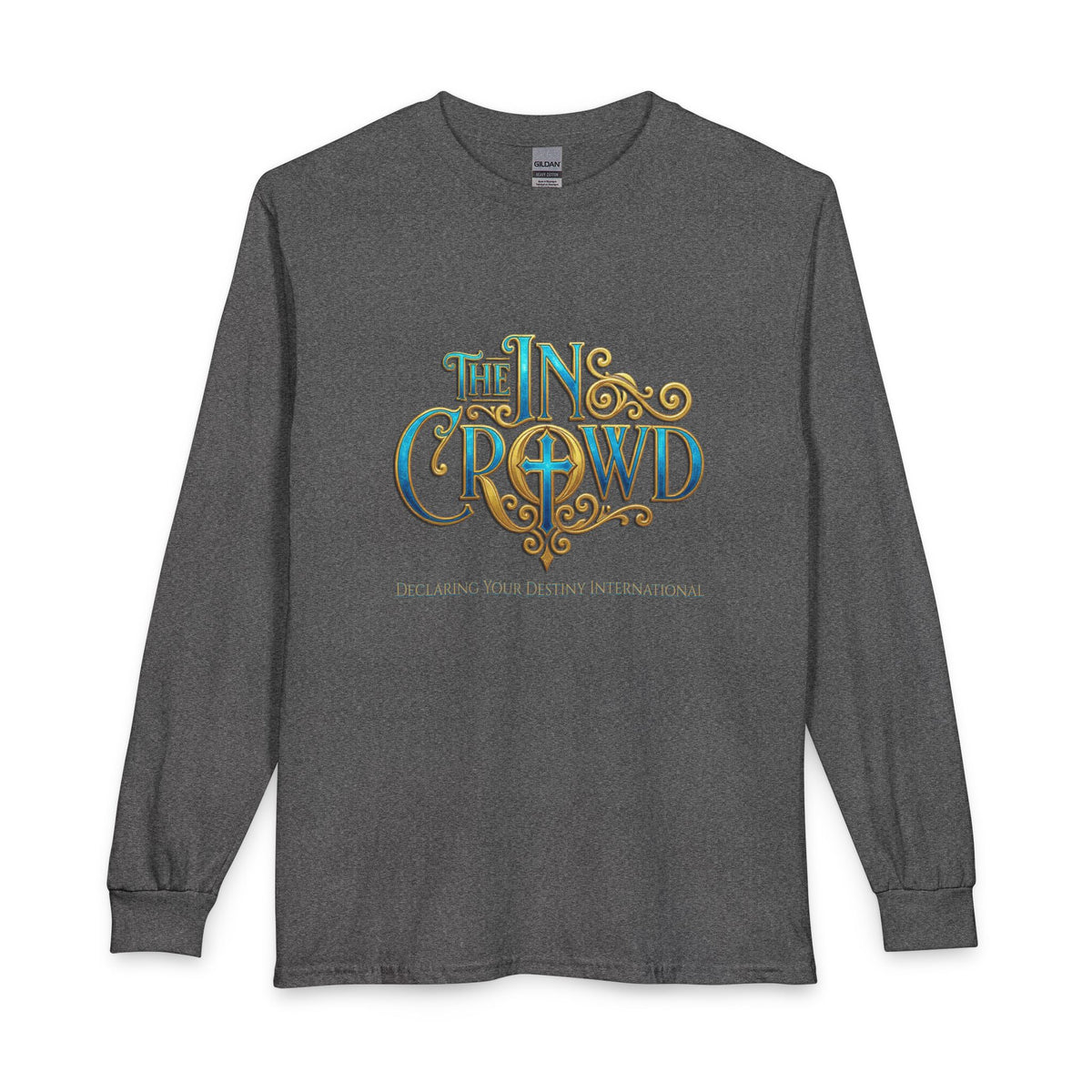 Ornate The In Crowd Blue & Gold Christian Long Sleeve Shirt