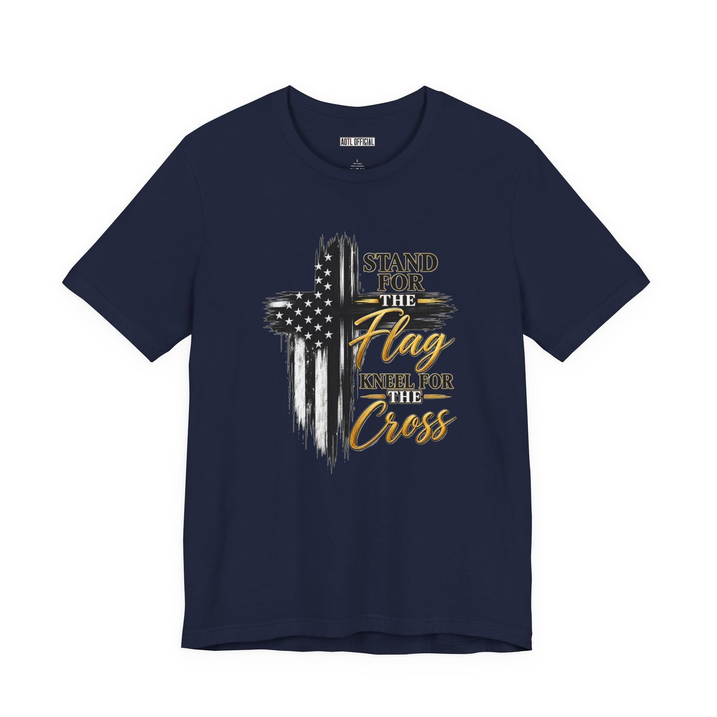 Stand for the Flag, Kneel for the Cross Christian T-shirt