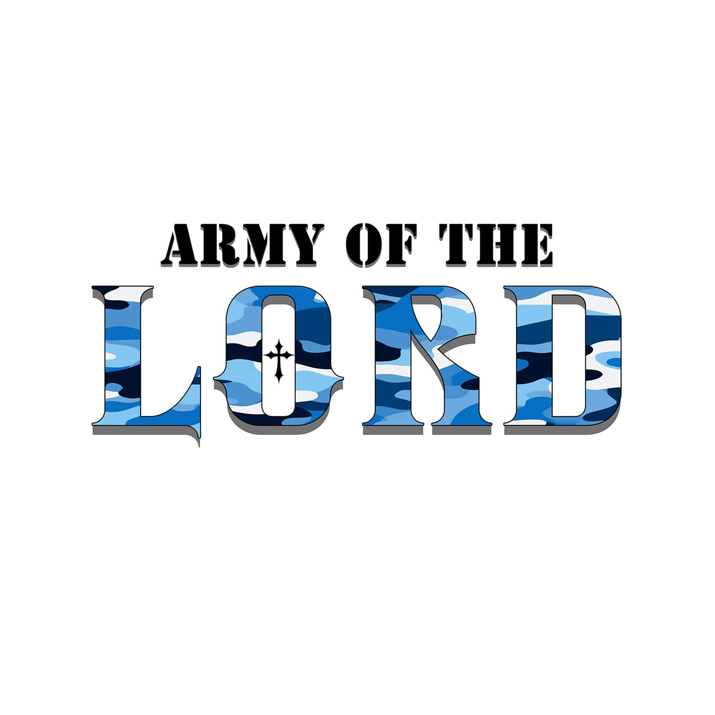 V-Neck Tee, Blue Camo Army Of the Lord