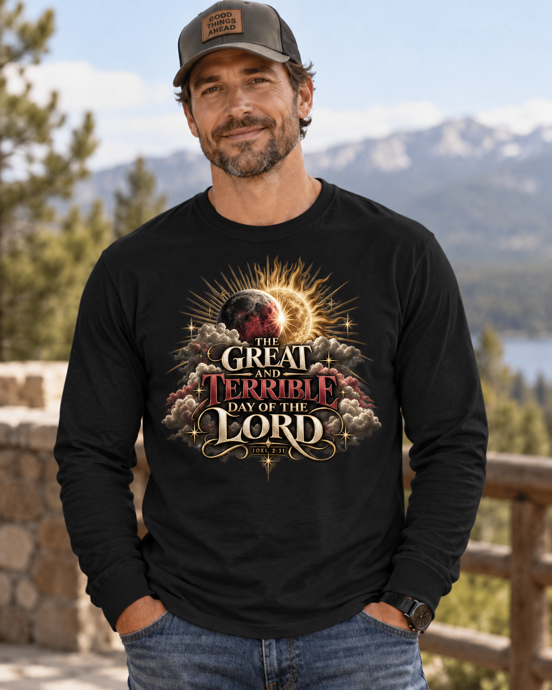 The Great and Terrible Day — Joel 2:31 Christian Long Sleeve Shirt