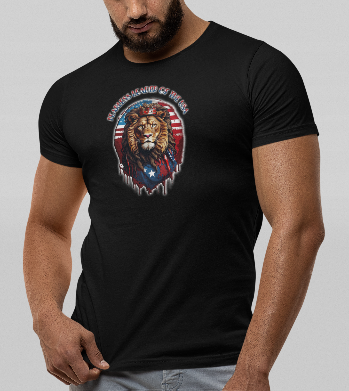 Lion of Judah: Fearless Leader of Faith Patriotic Christian Unisex Short Sleeve Tee