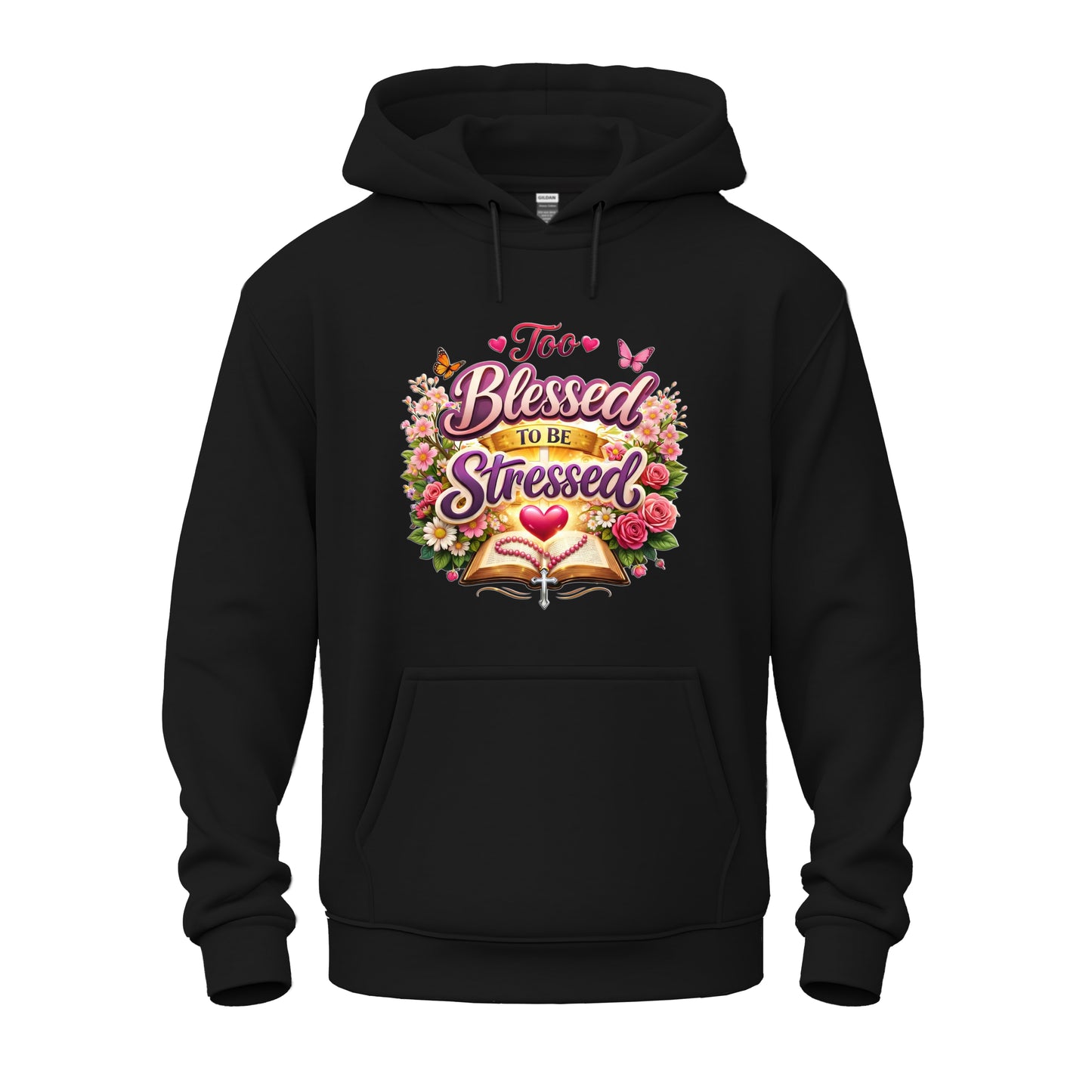 Too Blessed To Be Stressed Nature Edition Christian Unisex Heavy Blend™ Hooded Sweatshirt