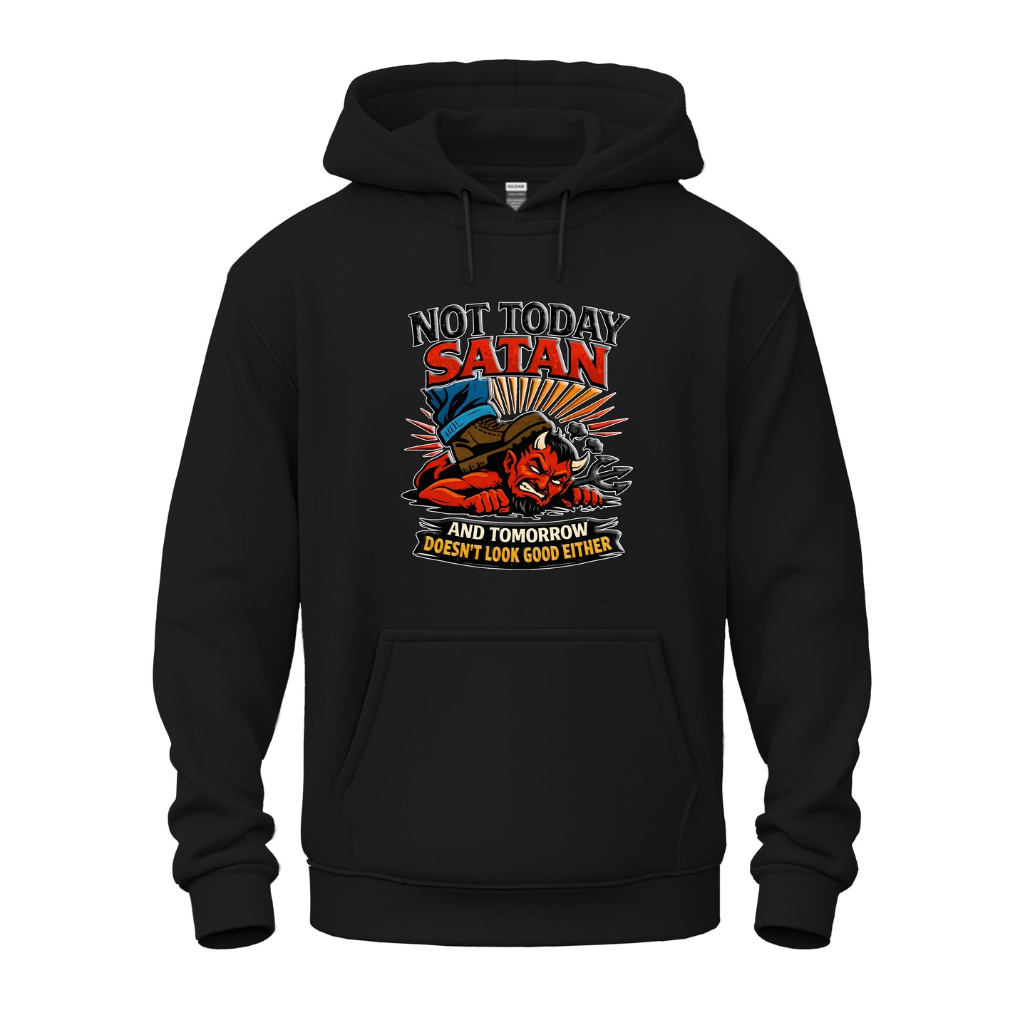 Bold & Victorious Not Today Satan Unisex Heavy Blend™ Hooded Sweatshirt