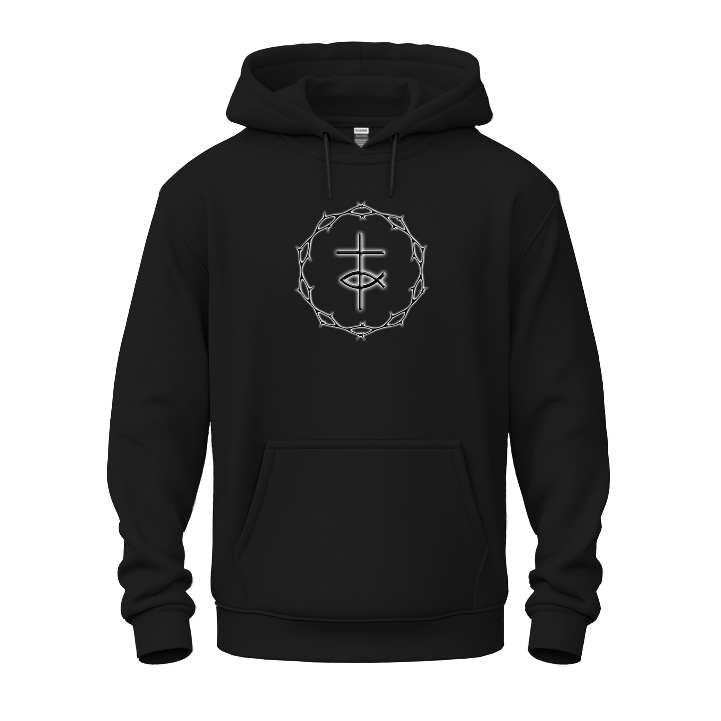 Circle of Thorn with Cross & Fish logo Unisex Heavy Blend™ Hooded Sweatshirt