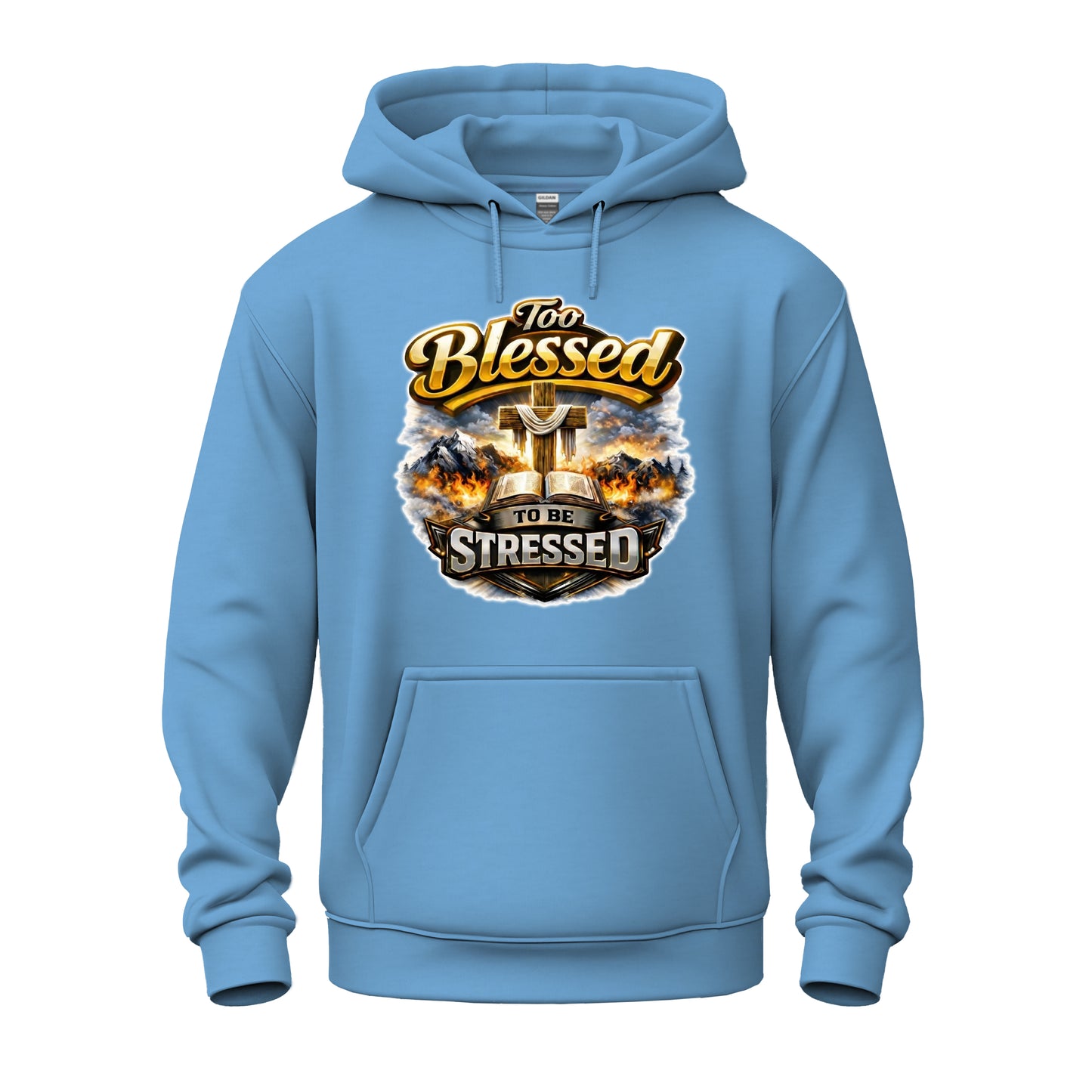 Too Blessed To Be Stressed  Christian Unisex Heavy Blend™ Hooded Sweatshirt