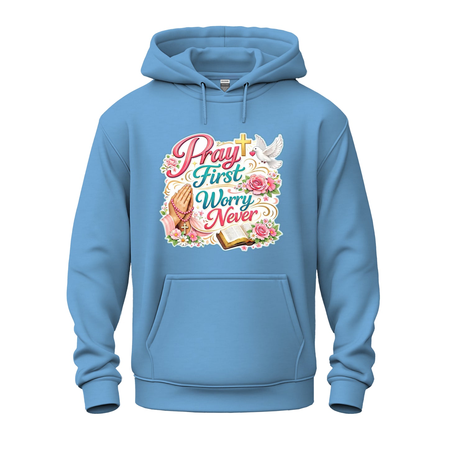 Pray First, Worry Never Unisex Heavy Blend™ Hooded Sweatshirt
