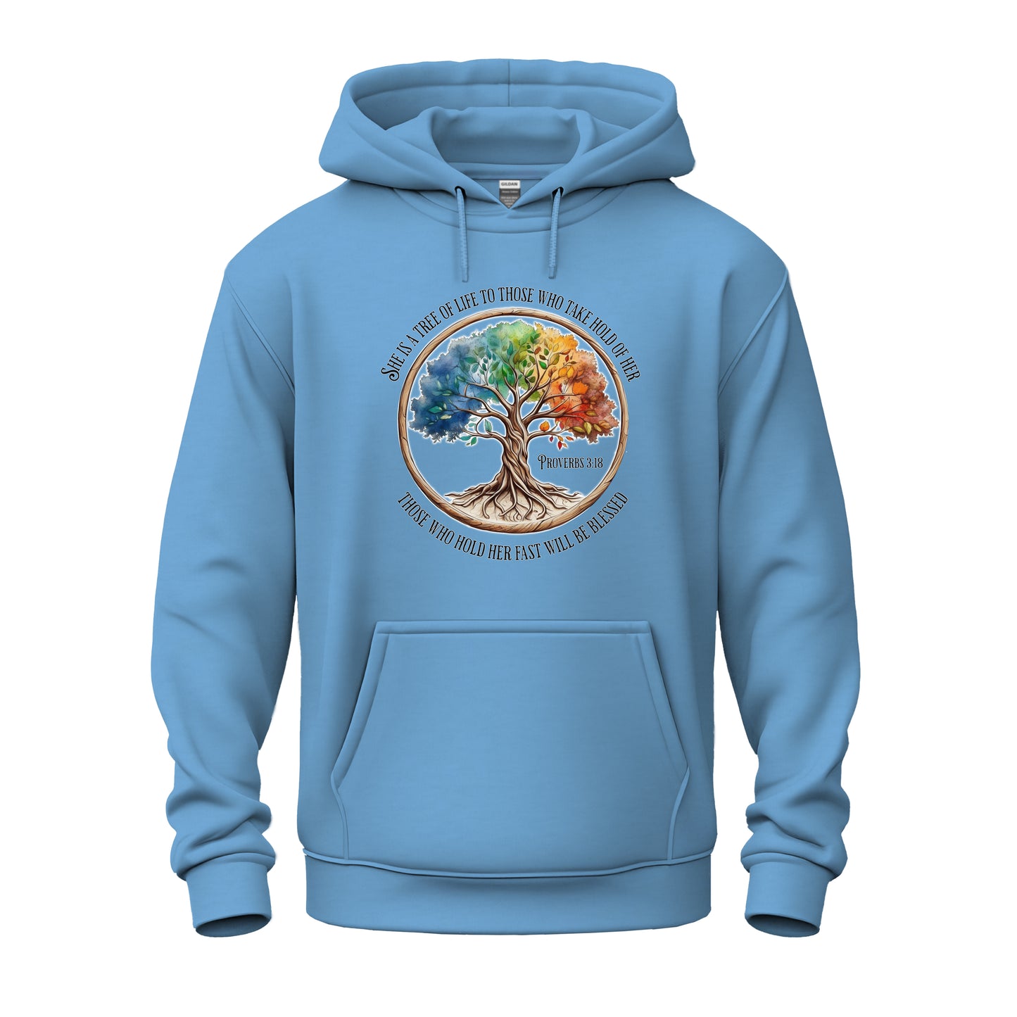 Colorful Tree of Life Proverbs 3:18 Unisex Heavy Blend™ Hooded Sweatshirt