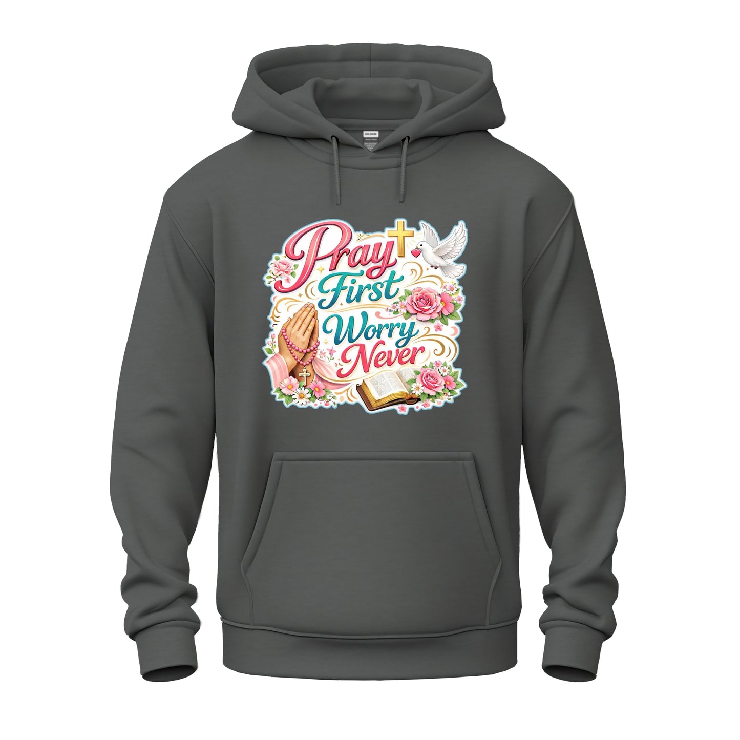 Pray First, Worry Never Unisex Heavy Blend™ Hooded Sweatshirt
