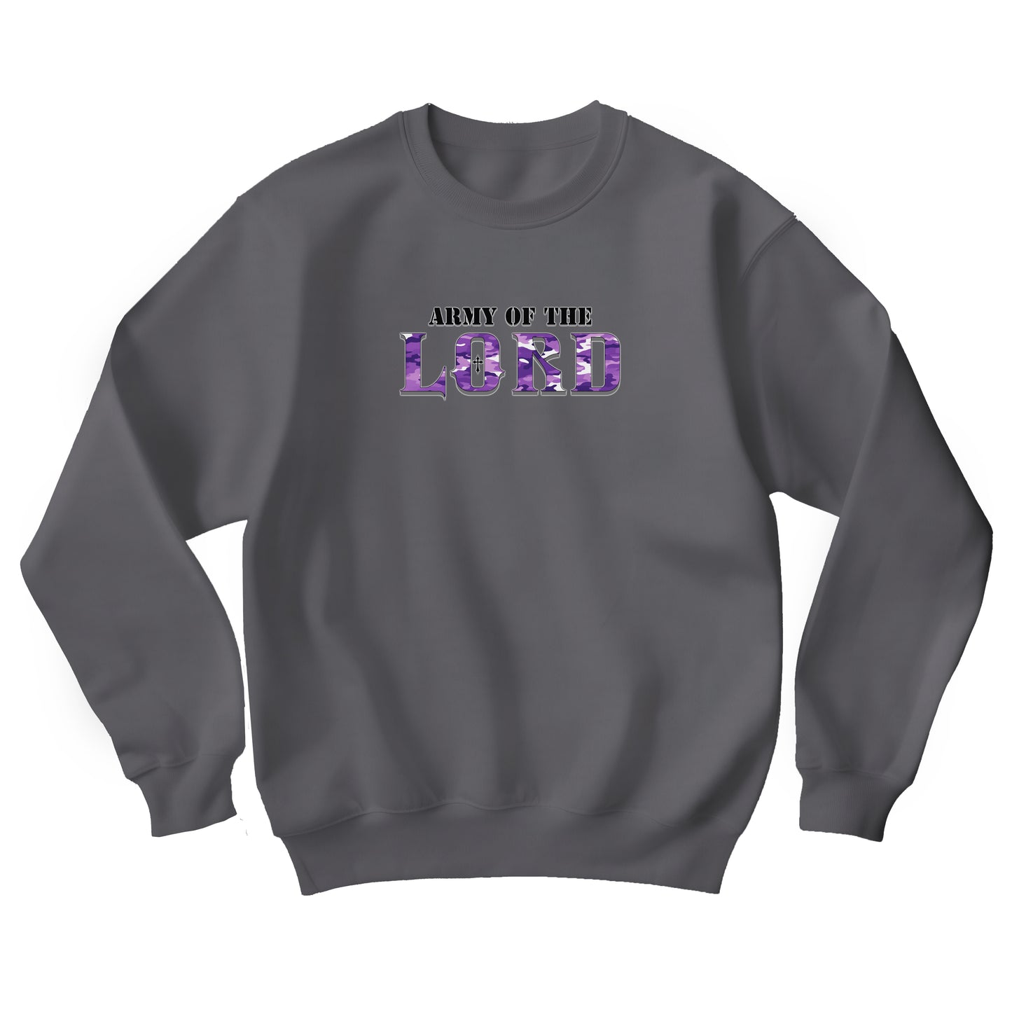 Purple Camo Army of the Lord Unisex Heavy Blend™ Crewneck Sweatshirt