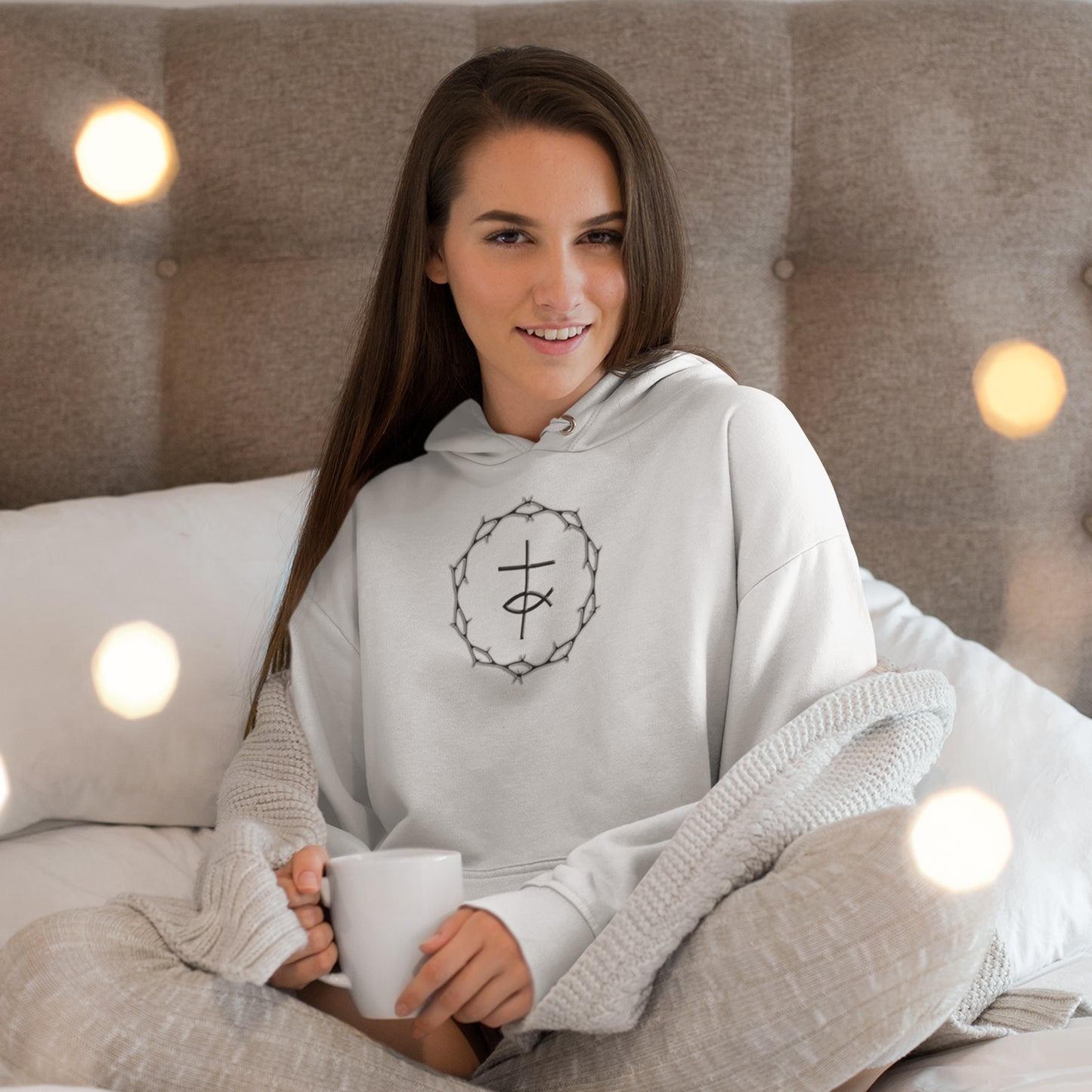 Circle of Thorn with Cross & Fish logo Unisex Heavy Blend™ Hooded Sweatshirt