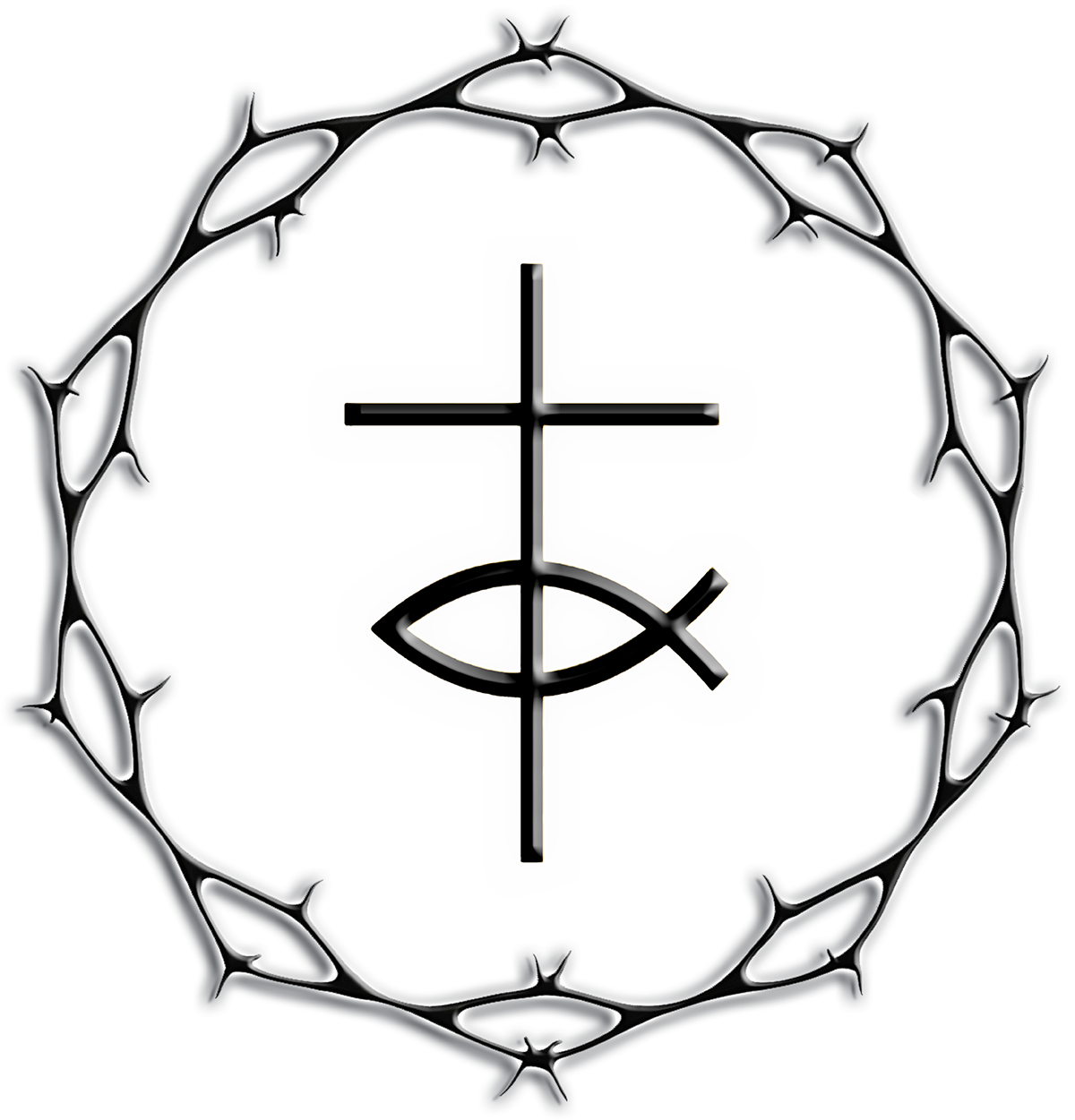 Circle of Thorn with Cross & Fish logo Unisex Heavy Blend™ Hooded Sweatshirt