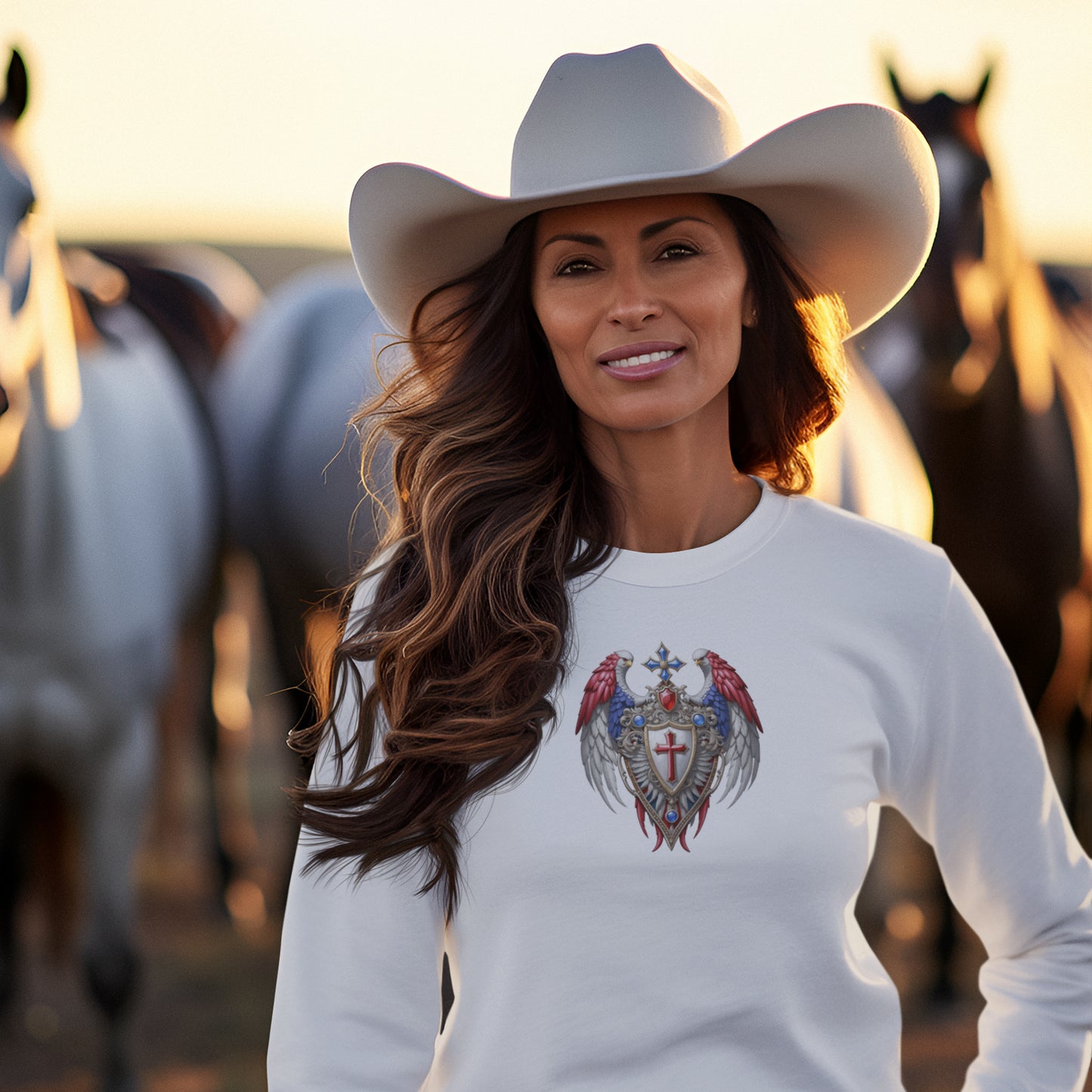 Winged Guardians of Faith Unisex Heavy Blend™ Crewneck Sweatshirt