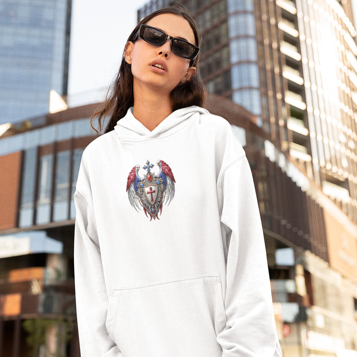 Winged Guardians of Faith Unisex Heavy Blend™ Hooded Sweatshirt