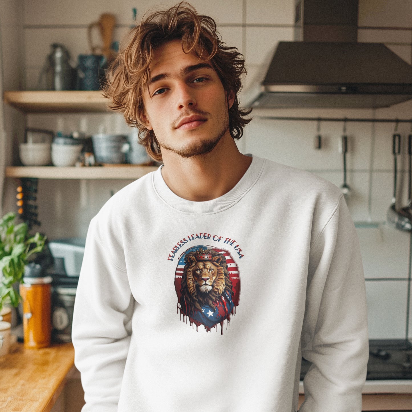 Fearless Leader of Faith  Lion of Judah  Unisex Heavy Blend™ Crewneck Sweatshirt