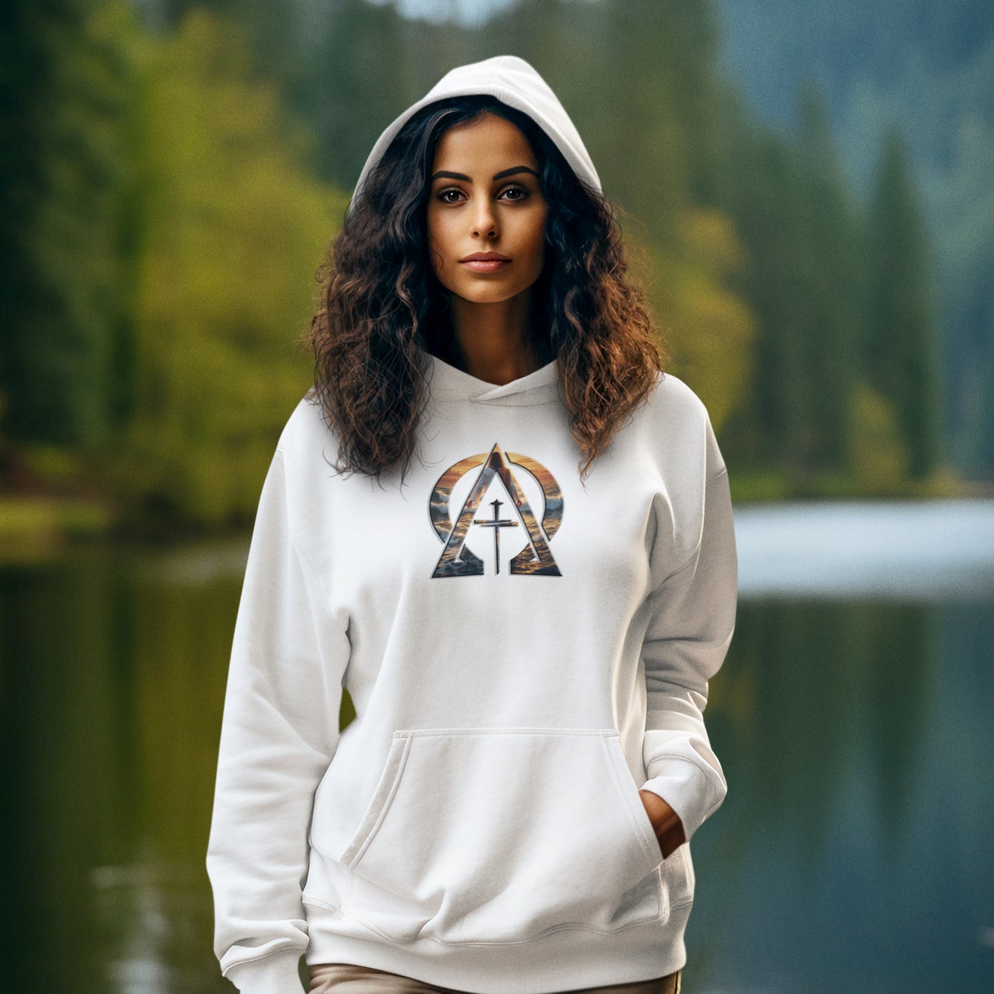 Alpha & Omega Divine Walking on Water Unisex Heavy Blend™ Hooded Sweatshirt